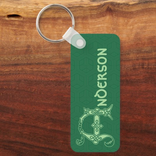 Rectangular Celtic Knot Decorative Capital A Schlüsselanhänger (Vorderseite)