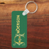 Rectangular Celtic Knot Decorative Capital A Schlüsselanhänger (Rückseite)