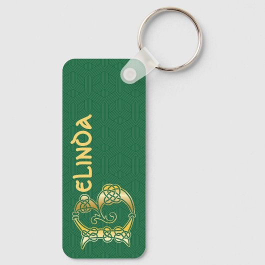 Rectangular Celtic Knot Decorative Capital B Schlüsselanhänger (Rückseite)