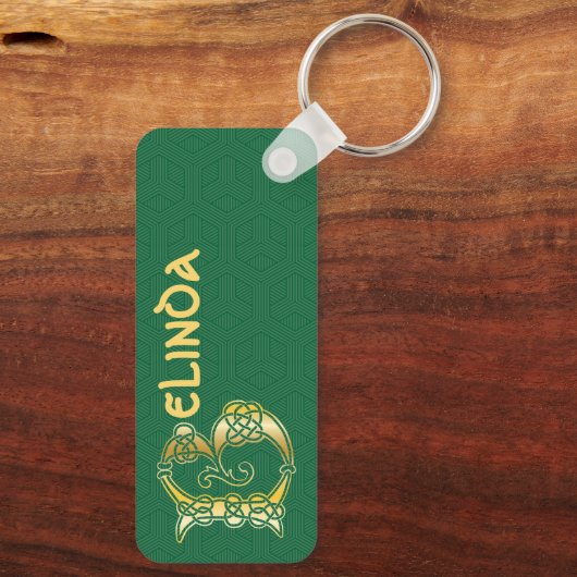 Rectangular Celtic Knot Decorative Capital B Schlüsselanhänger (Rückseite)