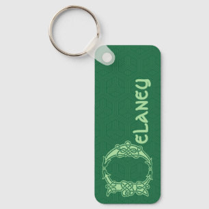 Rectangular Celtic Knot Decorative Capital D Schlüsselanhänger