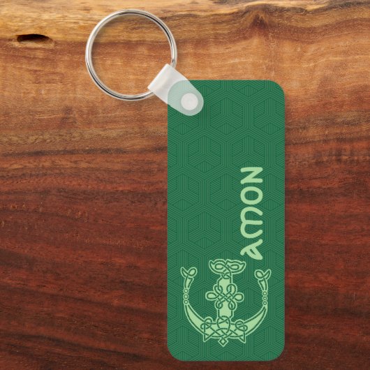 Rectangular Celtic Knot Decorative Capital E Schlüsselanhänger (Vorderseite)