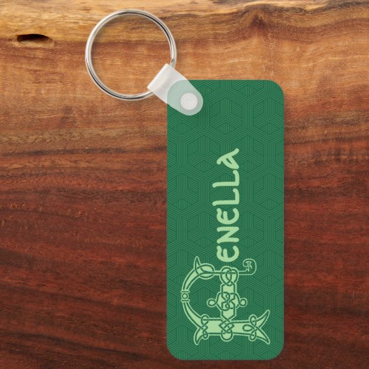 Rectangular Celtic Knot Decorative Capital F Schlüsselanhänger (Vorderseite)