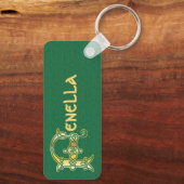 Rectangular Celtic Knot Decorative Capital F Schlüsselanhänger (Rückseite)