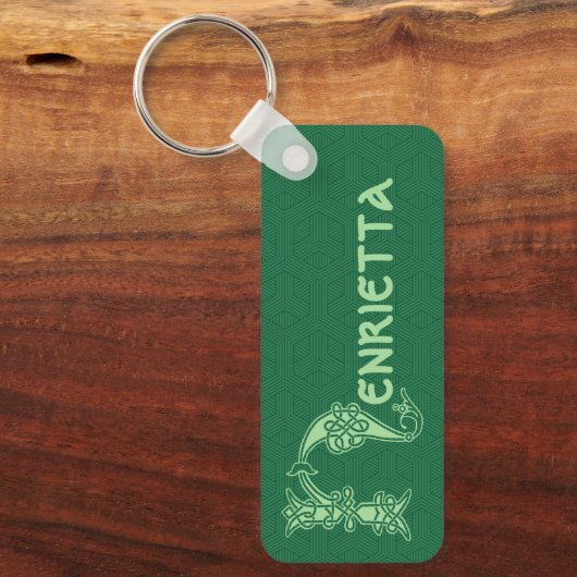 Rectangular Celtic Knot Decorative Capital H Schlüsselanhänger (Vorderseite)