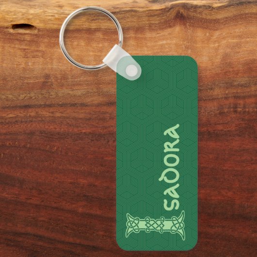 Rectangular Celtic Knot Decorative Capital I Schlüsselanhänger (Vorderseite)