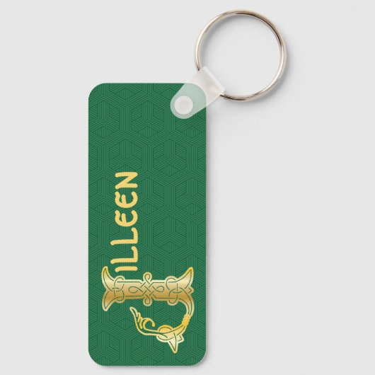 Rectangular Celtic Knot Decorative Capital J Schlüsselanhänger (Rückseite)