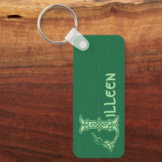 Rectangular Celtic Knot Decorative Capital J Schlüsselanhänger (Vorderseite)