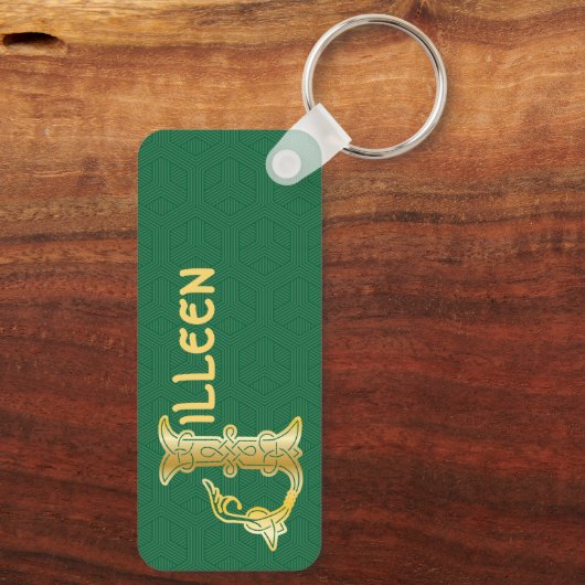 Rectangular Celtic Knot Decorative Capital J Schlüsselanhänger (Rückseite)