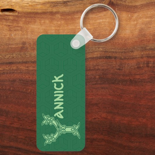 Rectangular Celtic Knot Decorative Capital Y Schlüsselanhänger (Rückseite)