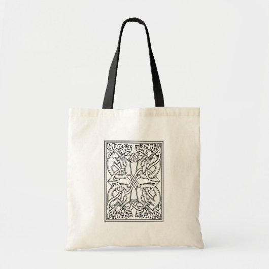 Rectangular celtic pattern black and white tragetasche (Vorne)