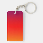 Rectangular Double Sided Red and Purple Rainbow Schlüsselanhänger (Rückseite)