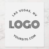 Rectangular Logo Curved Text Weinetikett (Einzelnes Label)