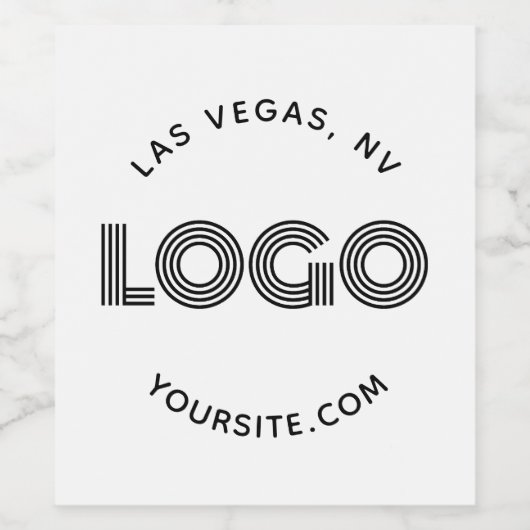 Rectangular Logo Curved Text Weinetikett (Einzelnes Label)