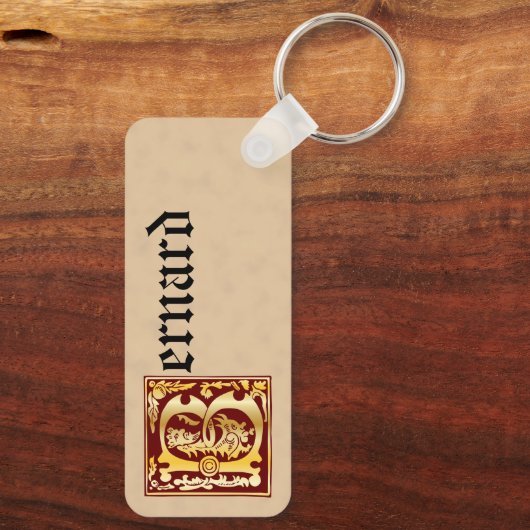 Rectangular Mythic Creatures Decorative Capital B  Schlüsselanhänger (Rückseite)