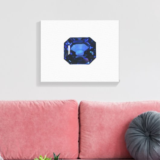 Rectangular Sapphire Blue Pattern Leinwanddruck (Insitu (Wohnzimmer))