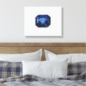Rectangular Sapphire Blue Pattern Leinwanddruck (Insitu (Schlafzimmer))