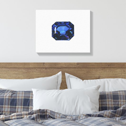 Rectangular Sapphire Blue Pattern Leinwanddruck (Insitu (Schlafzimmer))