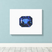 Rectangular Sapphire Blue Pattern Leinwanddruck (Insitu (Holzboden))