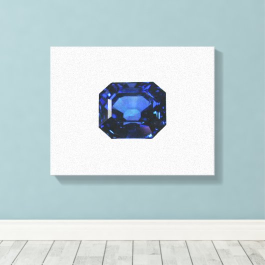 Rectangular Sapphire Blue Pattern Leinwanddruck (Insitu (Holzboden))