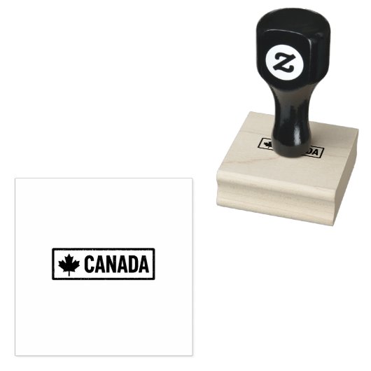 Rectangular Styling Canada Logo Printed Jet Black  Gummistempel (Stempel)
