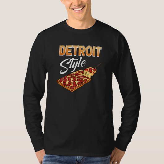 Rectangular Thick Crust Food Michigan Detroit Styl T-Shirt (Vorderseite)