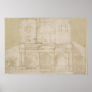 Recto: Architectural Design (Villa Madama) Poster