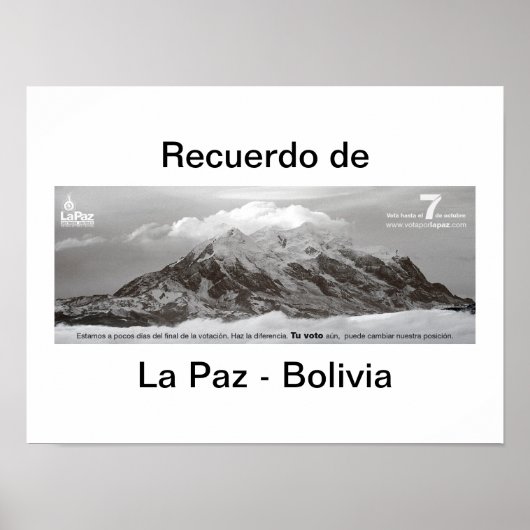 recuerdo de Las Paz Poster (Vorne)