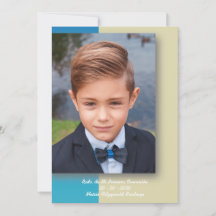 Recuerdo de Mi Primera Comunión en Azul y Beige