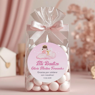 Recuerdos Bautizo Girl Angel Taufe Favoriten Gesch Runder Aufkleber