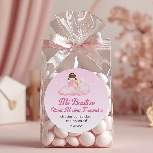 Recuerdos Bautizo Girl Angel Taufe Favoriten Gesch Runder Aufkleber