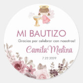 Recuerdos Bautizo Girl Angel Taufe Favoriten Gesch Runder Aufkleber (Vorderseite)