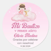 Recuerdos Bautizo Niedliche Taufe im ersten Jahr F Runder Aufkleber (Vorderseite)