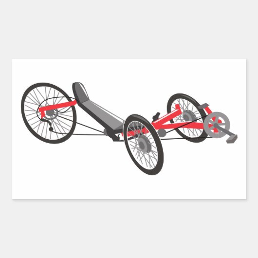 Recumbent Trike Rechteckiger Aufkleber (Vorderseite)