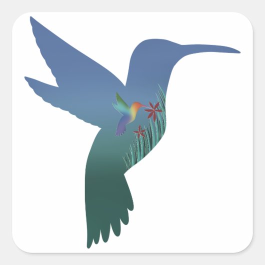 Recursive Hummingbird Cutout Sticker (Vorderseite)