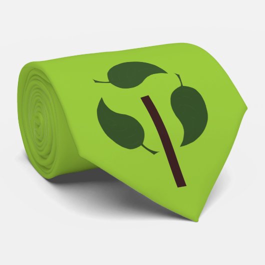 recyc Baum mit 3 großem Blätter Krawatte (Gerollt)