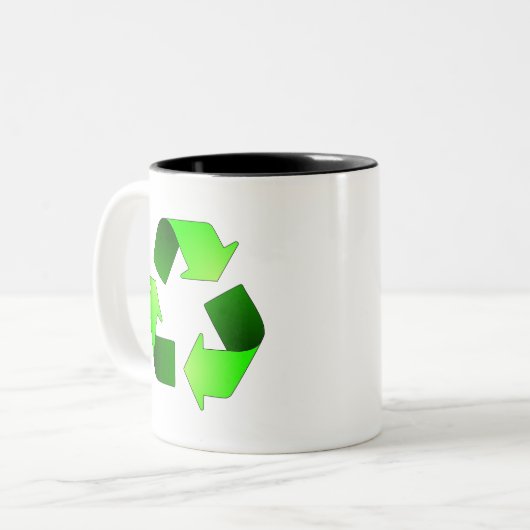Recyceln der Symbol-Tasse Zweifarbige Tasse (Vorderseite Links)