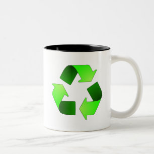Recyceln der Symbol-Tasse Zweifarbige Tasse