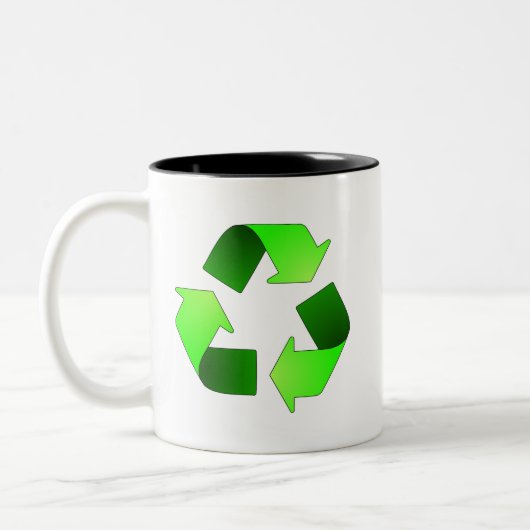 Recyceln der Symbol-Tasse Zweifarbige Tasse (Links)