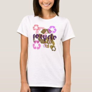 Recyceln Rosa & Braun Distressed Damen-Shirt T-Shirt