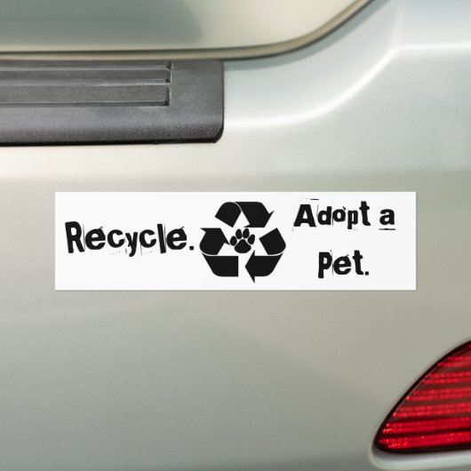 Recyceln Sie., adoptieren Sie ein Haustier. Autoaufkleber (Auf Auto)