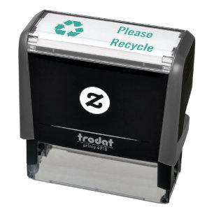 Recyceln Sie bitte grüne Tinte Permastempel