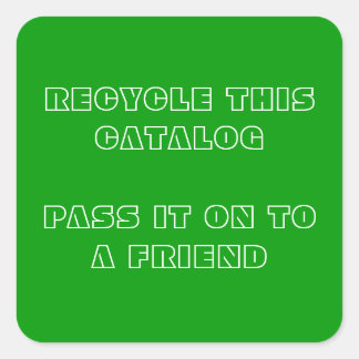 Recyceln Sie diesen Katalog Quadratischer Aufkleber