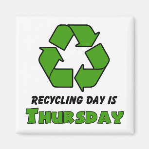 Recyceln Sie Donnerstag Magnet