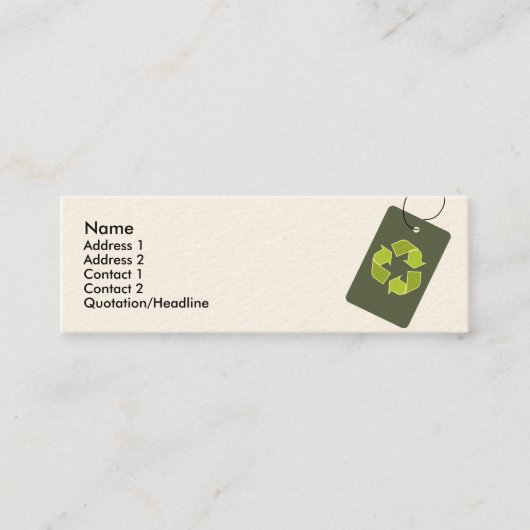 "Recyceln Sie" dünne Visitenkarte (Vorderseite)