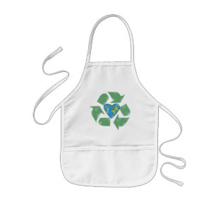 Recyceln Sie Erdherz-Schürze Kinderschürze