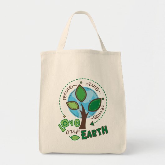 Recyceln Sie Erdlebensmittelgeschäft-Tasche Tragetasche (Vorne)