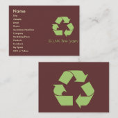 Recyceln Sie es ist einfache Kontakt-oder Visitenkarte (Vorne/Hinten)