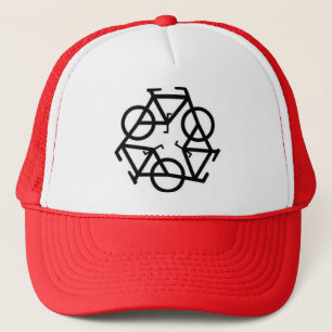 Recyceln Sie Fahrrad-Logo-Symbol Truckerkappe
