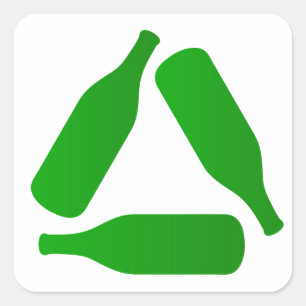 Recyceln Sie Flaschen Quadratischer Aufkleber